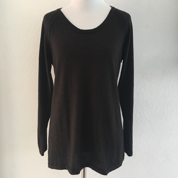 Eileen Fisher Brown Merino Wool Blouse size S - Picture 1 of 6